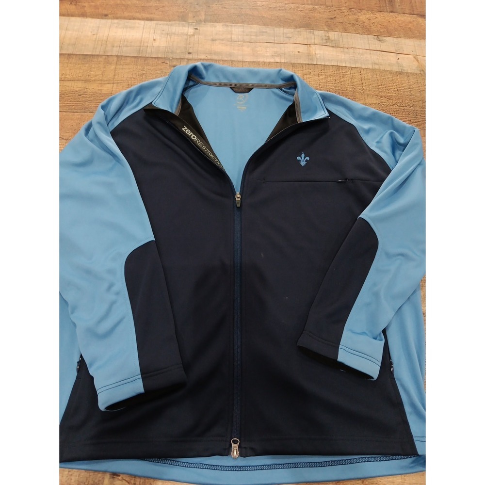ZERO RESTRICTION  Mens Full Zip Golf  Jacket Blue Logo Size XL 2418‎